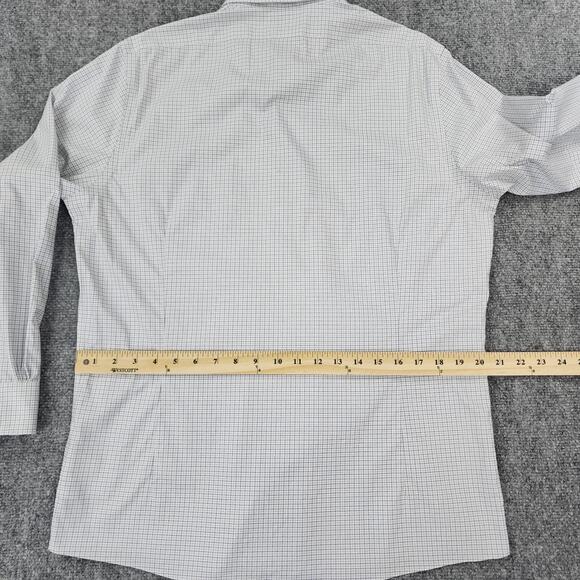 Brooks Brothers Shirt Mens 16 Blue White Check Milano Long Sleeve Button Down - Picture 7 of 15